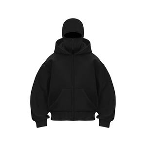 Sweat à capuche zippé rouge pour homme, décontracté, en molleton 100% coton, manches longues, poche kangourou, poignets côtelés, anti-plis, séchage rapide, écologique - Product Image 3