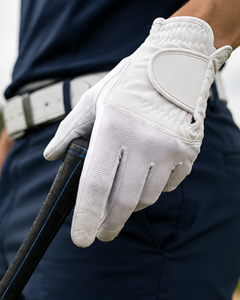 Gants de golf pour hommes en cuir synthétique blanc de qualité supérieure, OEM, respirants, avec dos en mesh, adhérence douce, main gauche/droite, personnalisables, sport - Product Image 3