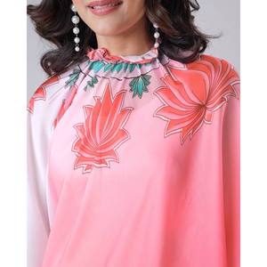 Robe de soirée prête à porter, style kaftan, sari en pistache, taille unique, pour les fêtes, par Nice Creation - Product Image 3