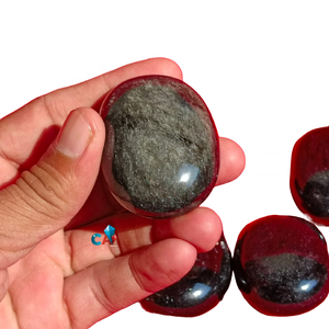 Pirámide de obsidiana de alta calidad, piedra de Palma, brillo dorado, cristal curativo tallado pulido, Feng Shui, tema de amor, regalo de recuerdo - Product Image 1