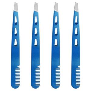 Pinzas Profesionales para Cejas de Acero Inoxidable, Juego de 4 Piezas - Product Image 1