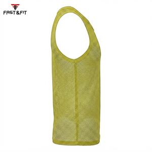 Prix d'usine Débardeurs de sport respirants sans manches en maille tricotée pour hommes, Gilets transparents - Product Image 6