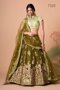 Conjunto de Lehenga Choli de Seda con Bordado Verde, Traje Tradicional Indio para Bodas, Vestido Étnico Largo para Mujer - Product Image 5