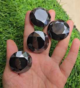4 piezas de diamantes de moissanita negros de forma redonda con corte AAA para la fabricación de joyería de diamantes - Product Image 2