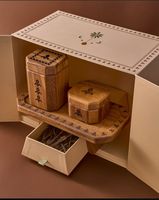 Ensemble de mubkhar arabe fait main en Inde, boîte en bois écologique, porte-encens religieux, brûleur de bakhoor, design tendance