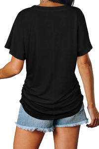 T-shirts pour femmes de haute qualité à col en V avec logo personnalisé, chemisiers et blouses unies grandes tailles, prix de gros, design unique - Product Image 6