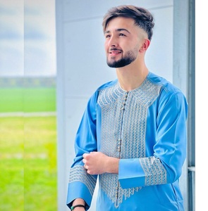 Traje de 2 Piezas Salwar Kameez Afgano Tradicional para Hombre, Diseño Personalizado, Ropa de Boda Transpirable, Vestido Afgano - Product Image 6