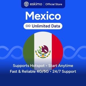 Eskimo Mexico Unlimited 2 วัน eSIM ข้อมูลสำหรับเดินทาง ความเร็วสูง 5G/4G ไม่ต้องใช้ซิมการ์ดแบบกายภาพ บริการสนับสนุนตลอด 24 ชั่วโมงทุกวัน S-MXU-2D - Product Image 1