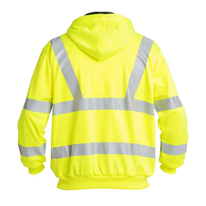 Sudaderas de Seguridad con Cremallera para la Construcción, Ropa de Trabajo con Cinta Reflectante, Sudaderas con Capucha y Cremallera de Seguridad de Manga Larga - Product Image 4