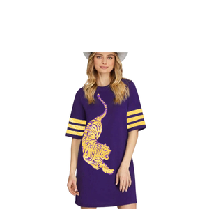 Custom Sequin Long T Shirt Dress <b>Top</b> Loose Patches Sequin Loose Crew Neck Short Sleeve Sleeve T-Shirt Dress Casual Mini Dress - Product Image 1