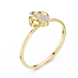 Anillos de oro macizo de 14k para mujer con diamantes de corte redondo minimalistas de Aries Jewel Designer, ideales para regalo, compromiso, aniversario, boda. - Product Image 3
