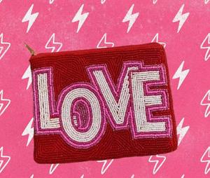 Bolsos de Fiesta para Mujer Estilo Artesanal con Bordado LOVE, Monedero con Cuentas, Cartera con Cuentas, Bolso Dorado, Bolsos de Mano para Mujer, Bolso de Moda de Ante - Product Image 1