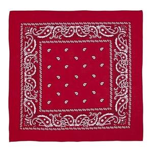 Pañuelo clásico rojo con estampado paisley, de algodón, con impresión por sublimación, personalizado, con estampado rotatorio, para la cabeza, para motociclistas, vaqueros, para el cuello - Product Image 1