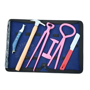 Kit d'entretien des sabots équins avec coupe-sabot robuste, couteau à sabot à extrémité en laiton, outil de test de sabot et marteau à sabot - Product Image 1