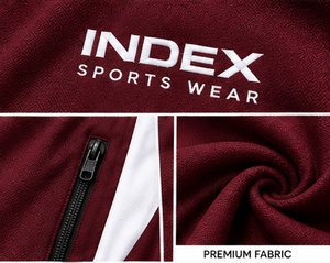 Chándal Deportivo para Hombre INDEX Color Granate con Cierre Completo y Rayas Blancas, Corte Regular, para Otoño, 100% Poliéster - Product Image 6