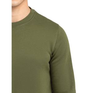 Sweat-shirt à col rond surdimensionné pour homme en molleton de coton uni de couleur personnalisée avec logo sur le devant, sweat-shirt de haute qualité et lourd - Product Image 6