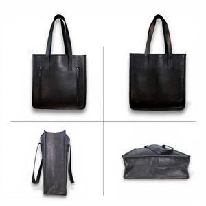 Sac à main en cuir véritable pour femme, grande capacité, avec fermeture à glissière, sac à bandoulière noir pour ordinateur portable - Product Image 2