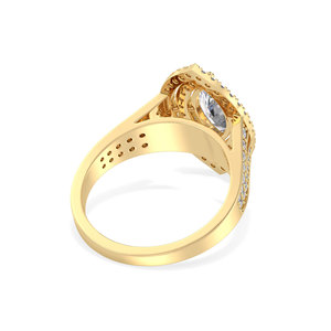 REYES Anillo de compromiso solitario de oro amarillo de 14 quilates con diamante de corte marquesa de 1.65 quilates cultivado en laboratorio para mujer, joyería fina. - Product Image 4