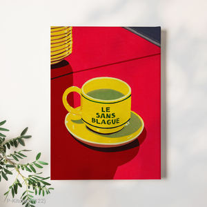 Décoration murale pour les fêtes, affiche graphique minimaliste avec illustration de tasse de café, décoration murale moderne pour café - Product Image 1