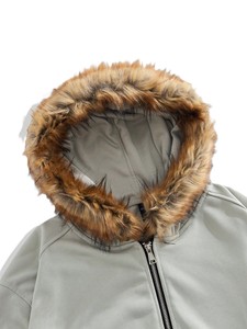 Waterproof Faux Fur Hood Men Zip Up Hoodies Blank Custom <b>Rhinestone</b> hotfix logo Premium Fleece Pullover Winter Casual <b>Jacket</b> - Product Image 3