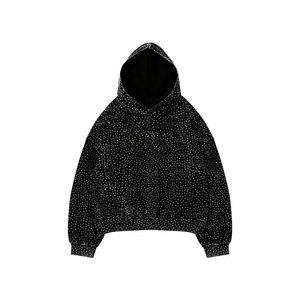 Rhinestone Hoodies Men's <b>Glitter</b> Oversized Hoodies Sparkly <b>Long</b> <b>Sleeve</b> Shirts Party Hooded Sweatshirts <b>Tops</b> - Product Image 2