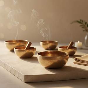 Cuenco tibetano de latón de alta calidad, ideal para profesores de yoga, amantes del meditación, practicantes espirituales y terapia holística. - Product Image 1