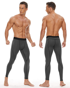 Collants de compression pour hommes en Spandex/Polyester haute élasticité, séchage rapide, respirants, taille élastique unie, pour le sport, la course et le fitness - Product Image 3