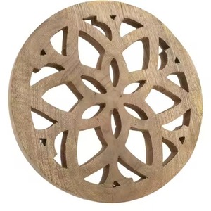 Durable Multi Point Star <b>Wooden</b> Trivet Geometric Starburst Cutout Natural Wood Heat Resistant Hot <b>Pot</b> <b>Pan</b> Holder Table Mat Pads - Product Image 4