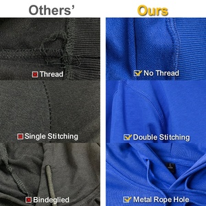 Créez votre marque : Sweat à capuche unisexe noir épais, vierge, personnalisable avec logo, en gros, surdimensionné, pour hommes - Product Image 4