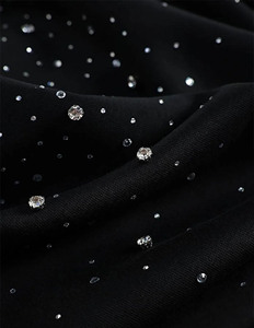 Black <b>Pullover</b> <b>Men</b>’s Hoodies Micro Rhinestone All Over Pattern Heavyweight Cotton Fleece Oversized Streetwear Manufacturing - Product Image 3