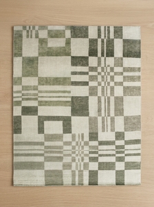 Tapis vert Tibbati directement de l'usine |   Tapis en laine à motifs floraux fait main, écologique, imperméable, pour les intérieurs contemporains de luxe - Product Image 2
