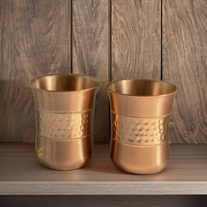 Curve Hammered Copper Luxury Tumbler-Leak-Proof Reusable <b>Large</b> Capacity Portable Matte Finish - Product Image 3