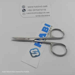 Ciseaux à cuticules professionnels de haute qualité en acier inoxydable, logo personnalisé, pour droitiers, mini-ciseaux à broder, outils de manucure - Product Image 3