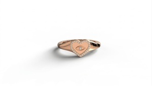 Anillo de Lujo en Forma de Corazón con Diamantes Incrustados, Anillos de Diseño, Joyería Fina, Estilo Romántico para Mujer, Diamante Cultivado en Laboratorio - Product Image 3