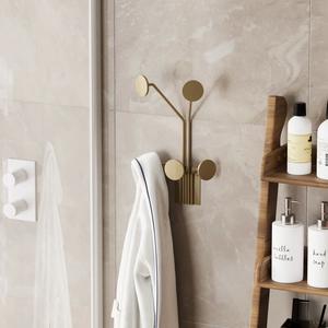 Support mural double crochet en métal noir mat contemporain, haute résistance - Product Image 1