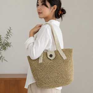 Bolsa de Lona de Color Sólido, Estilo Minimalista con Parte Superior Abierta, Gran Capacidad, Forro de Algodón, para Uso en Todas las Estaciones - Product Image 6