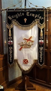 Custom Knights Templar Masonic <b>Banner</b> Hand Embroidered Gold Bullion Silk Regalia <b>Banner</b> - Product Image 6