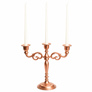 Candelabro de Lujo de 3 Brazos de Latón con Incrustaciones de Madreperla, Portavelas Dorado para Centro de Mesa de Boda y Decoración del Hogar - Product Image 3