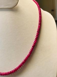 Natural Red <b>Ruby</b> <b>Necklace</b> Non-Heated Non-Treated 65.98 CTS 3-4mm 18 Inch Premium Quality Gemstone Jewelry Piece IGI Certified - Product Image 4