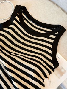 Débardeur tricoté rayé pour femme, sans manches, léger, respirant, écologique, séchage rapide, coupe courte pour l'été décontracté - Product Image 5