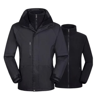 Veste 3 en 1 pour homme, imperméable, coupe-vent, doublure polaire amovible, capuche, hiver, ski, extérieur, bleu, vert, noir, OEM personnalisé - Product Image 3