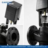 Vanne modulante électrique à 3 voies en fonte avec bride 0-10V 4-20mA, proportionnelle, intégrale, pour mélange et déviation en climatisation