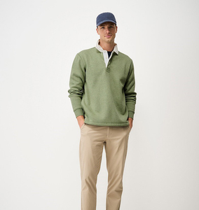 Camisa Casual de Manga Larga para Hombre, Color Verde, Cuello con Botones, Manga Larga, Tejido Popelina, Transpirable, para Primavera - Product Image 2