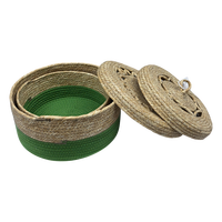 Paniers de rangement multifonctionnels en rotin naturel tressé rectangulaires - Bacs organisateurs faits à la main et écologiques pour la décoration de la maison