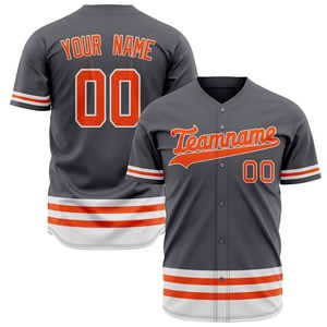 Camiseta de Béisbol Gris Personalizada para Hombre, Manga Corta, Nombre del Equipo 00, Impresión Serigrafiada, Ropa Deportiva de Poliéster que Absorbe la Humedad - Product Image 1