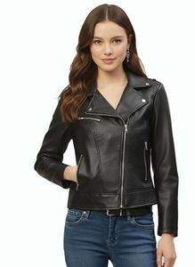 High Street Biker Leather Jacket Hottie Women's Hooded Coat Waist Pleated Baggy Crop Top Short Leather Jacket for Women - Product Image 4