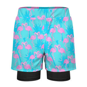 Shorts de bain imprimés pour hommes avec poches, séchage rapide, taille élastique, décontractés, double couche, tendance, pour l'été - Product Image 3