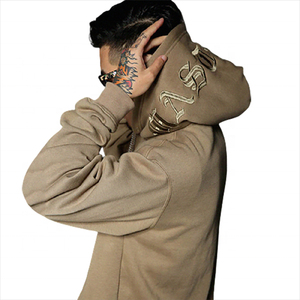 เสื้อฮู้ดดี้ไหมพรมคอตตอน 100% คุณภาพสูง ออกแบบลายปักเองได้ สำหรับฤดูหนาว ทรงโอเวอร์ไซส์ หนานุ่ม - Product Image 5