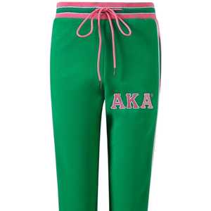 Pantalon de jogging AKA Green Air Tech Fleece pour femme, rayures roses, confort premium - Product Image 5