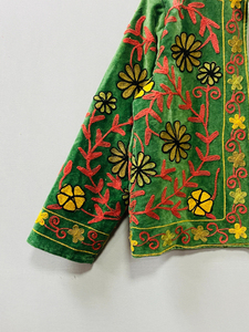 Suzani Velvet Floral Hand Embroidered Luxurious Jackets With Floral Design t Bomber Jacket Unisex All Seasons - Product Image 5